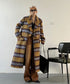 Blurred Check Long Coat